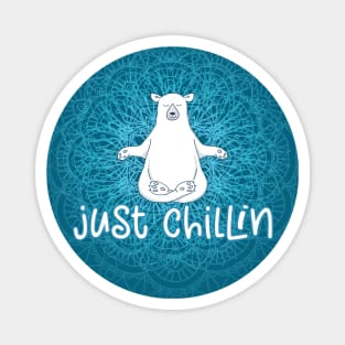 Just Chillin Polar Bear Mandala Magnet